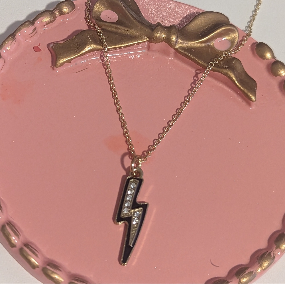 Lightening Bolt Charm Necklace New!